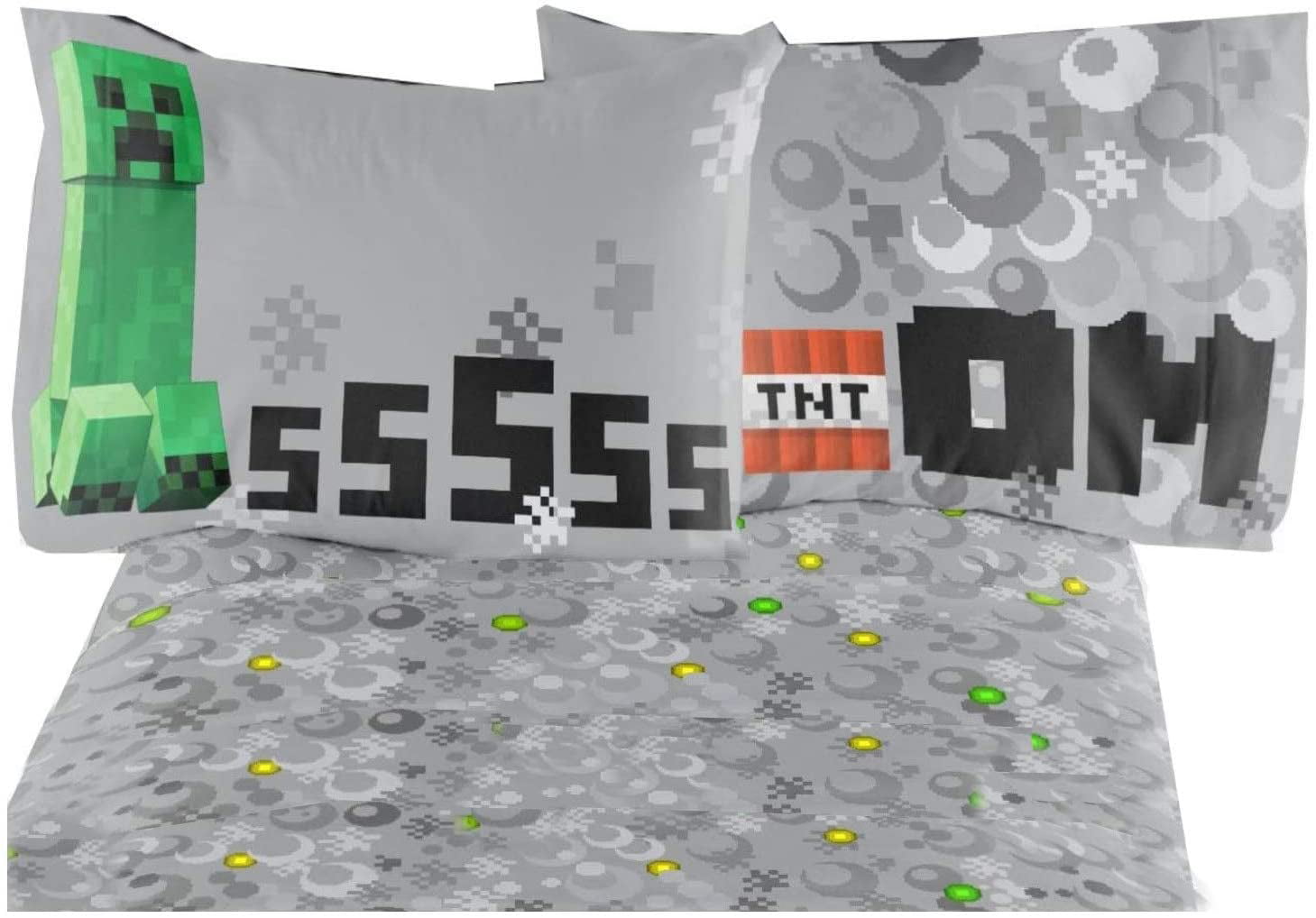 Minecraft Bedding Set Excellent Designed Multicolored Kids Comfortable Twin Sheet Set 66 X 96