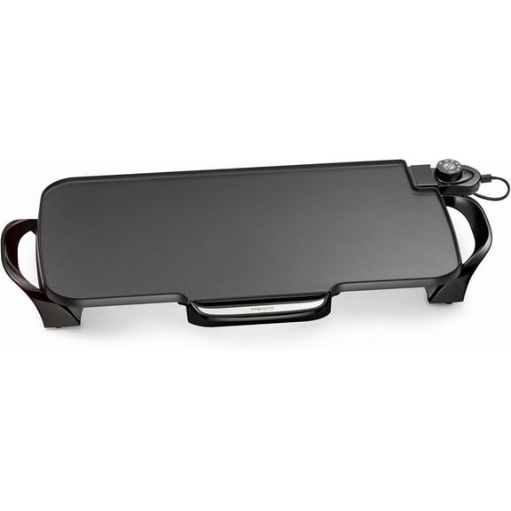07061 22-inch Electric Griddle With Removable Handles, Black, 22-inch