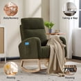 thumbnail image 3 of S-HOME Modern Upholstered Rocking Chair with Solid Wood Legs, High Backrest & Side Pocket - 300 lbs Capacity, 3 of 13