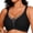 Black, variant on Women Wireless Bra Jelly Cup Wave-Neck Mesh Cut-Out Breathable Stable Support Daily Yoga Wear White 34 (M)