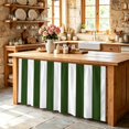 thumbnail image 5 of Dark Green Striped Cabinet Curtains 28"x51" Sink Skirt for Bathroom Kitchen, Vertical Stripe Boho Minimalist Country Self Stick Adhesive Under Desk Covers Tall Laundry Cabinet Storage Organizer, 5 of 8