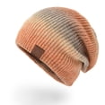thumbnail image 2 of Clearance! Fdelink Beanie Hat Winter Hats Winter Women Knitted Hat Warm Keeping Fashion Gradual Color Woolen Hat Rainbow Hat Orange, 2 of 4