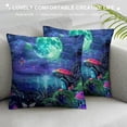 thumbnail image 3 of Autua Mushrooms Butterflies Full Moon Decorative Throw Pillow Cover for Home Couch Living Room Bed Sofa, Square 1PC 22x22in, 3 of 5
