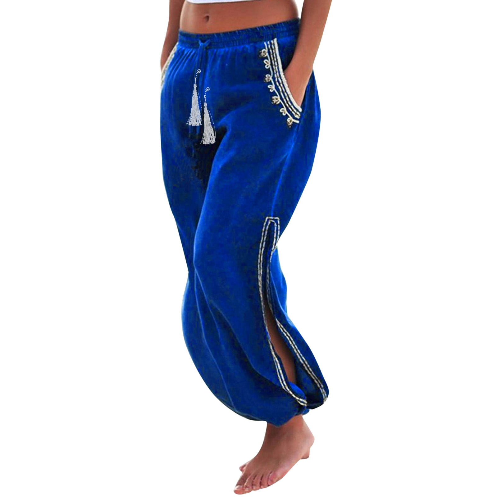 Cheap Women Fashion Pants Yoga Pants Harem Pants for Women Side Slit Jogger  Hippie Beach Sweatpants | Joom