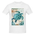 thumbnail image 4 of Bingfone Watercolor Sea Turtle Men'S Loose Fit Short-Sleeve Pocket T-Shirt, 4 of 7