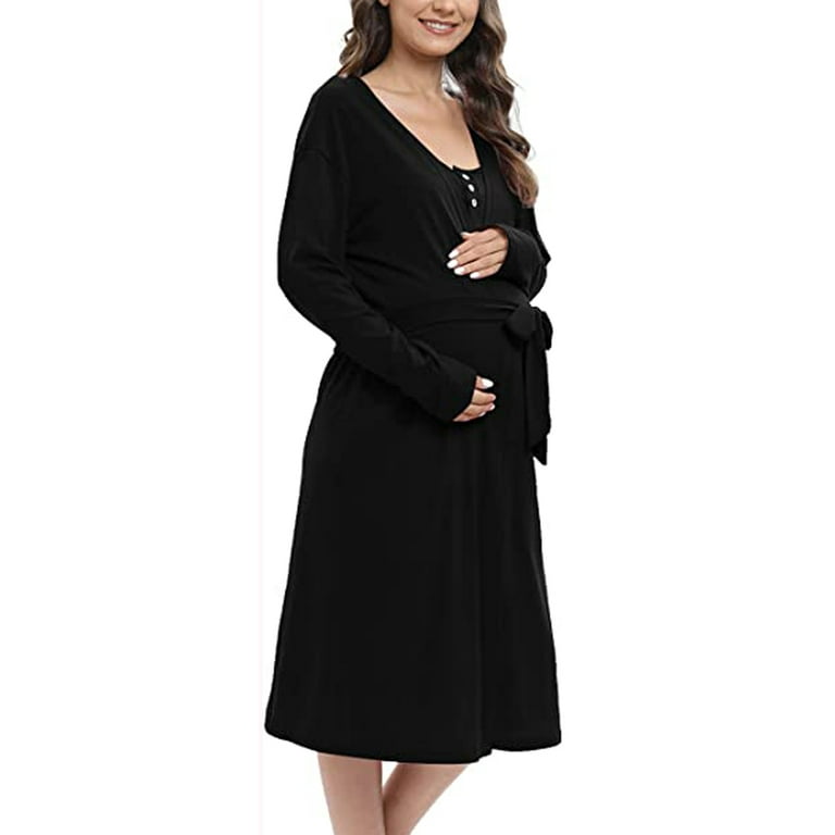KISSGAL Women's Maternity Nightgown 3 in 1 Delivery/Labor/Nursing Gown for  Breastfeeding Pajamas Dress S-XXL