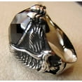 thumbnail image 2 of Black Onyx Mans Ring, Natural Black Onyx, December Birthstone, Eagle Claw, 925 Silver Ring, Birthday Gift, Heavy Mens Ring, Arabic Design, Ottoman Style Ring, Christmas, Turkey Mens Signet Ring, 2 of 6