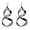 Black, variant on New Women's 7.5cm Long 2.5cm Wide Black Silver Looped Figure of Eight Earrings Great Valentine's Day Gifts