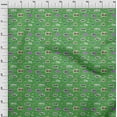 thumbnail image 4 of oneOone Viscose Jersey Green Fabric Writing Text Sewing Craft Projects Fabric Prints By Yard 60 Inch Wide, 4 of 4