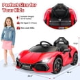 thumbnail image 5 of Funcid Kids Electric Ride On 12V 7AH Licensed Lamborghini Aventador Battery Powered Sports Car Toy with 3 Speeds Parent Remote Control, Sound System, LED Headlights & Hydraulic Doors - Green, 5 of 8