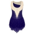 thumbnail image 4 of Aislor Justaucorps de Gymnastique Rythmique Sans Manches pour Femmes avec Strass Acrobatie Bleu Marine S, 4 of 7