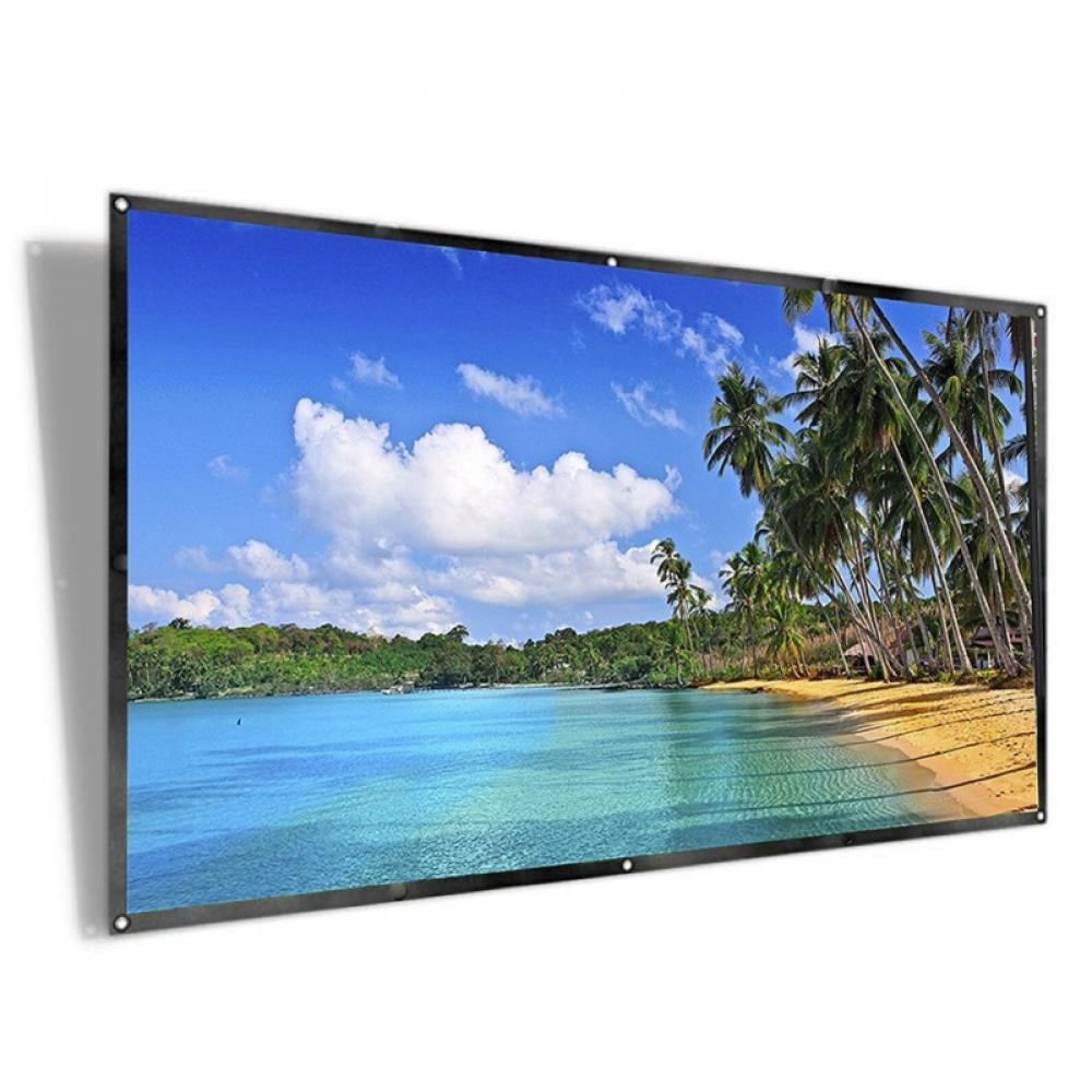 No Stand 60inch Projection Screen 16:9 HD 4K Foldable and Portable Anti-Crease Double Sided Video Projector Screen with Hooks Rear Projection Screen Outdoor for Home Theater Office 