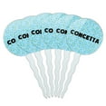 thumbnail image 1 of Concetta Cupcake Picks Toppers - Set of 6 - Blue Speckles, 1 of 1