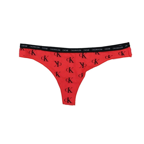 Calvin Klein Women's Panties Cheeky Thong Underwear Stretch Logo Red X-Small New