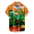thumbnail image 1 of Camisas Cuello De Hombre Camisa de manga corta con estampado digital 3d de ocio de tendencia de moda de playa de turismo de vacaciones de verano para hombres (Green, XL), 1 of 4