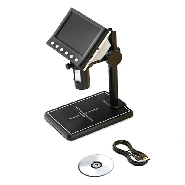 Microscopio Digital LCD de 4,3 Pulgadas, 40-1000X, Microscopio para Soldar Monedas con Error, Lupa USB, Microscopio con 8 LED