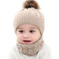 thumbnail image 2 of Sinhoon Beanie Hats for Kids 2Pcs Toddler Baby Girls Boys Winter Warm Knitted Cap+Scarf Keep Warm Set, 2 of 5