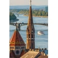 thumbnail image 2 of Haseltine, Tom 11x14 Black Ornate Wood Framed with Double Matting Museum Art Print Titled - View from Castle Hill of the Margaret Bridge crossing the Danube River-Buda side-Central Budapest-C, 2 of 4