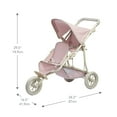thumbnail image 3 of Olivia's Little World - Polka Dots Princess Baby Doll Twin Jogging Stroller, Pink and Grey, 3 of 6