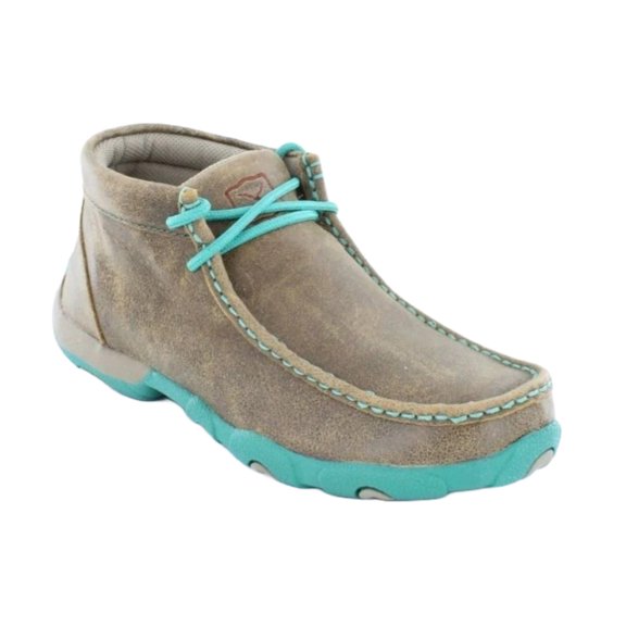 Twisted X Women's Driving Moccasins - Brown and Turquoise - WDM0020