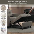 thumbnail image 2 of DURASPACE Futon Chair Bed Convertible Chair 3-in-1 Pull Out Sleeper Chair Beds for Living Room Gray Faux Leather - 1PC, 2 of 5