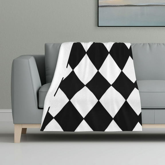 Harlequin Print Blanket Warm Plush Throw Blanket Soft Flannel Lightweight Throw Blankets 32"X48"