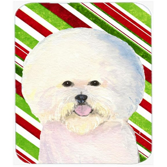 Bichon Frise Candy Cane Holiday Christmas Mouse Pad, Hot Pad Or Trivet