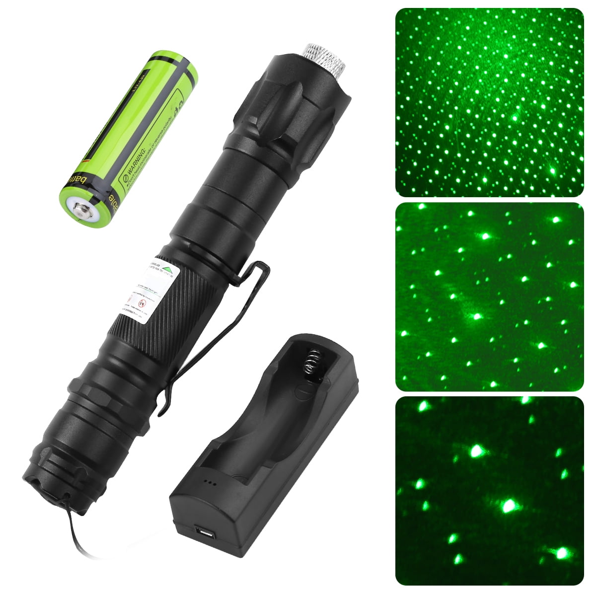 900Miles Assassin Green Laser Pointer 532nm Lazer Beam Light+18650+Char+Glasses