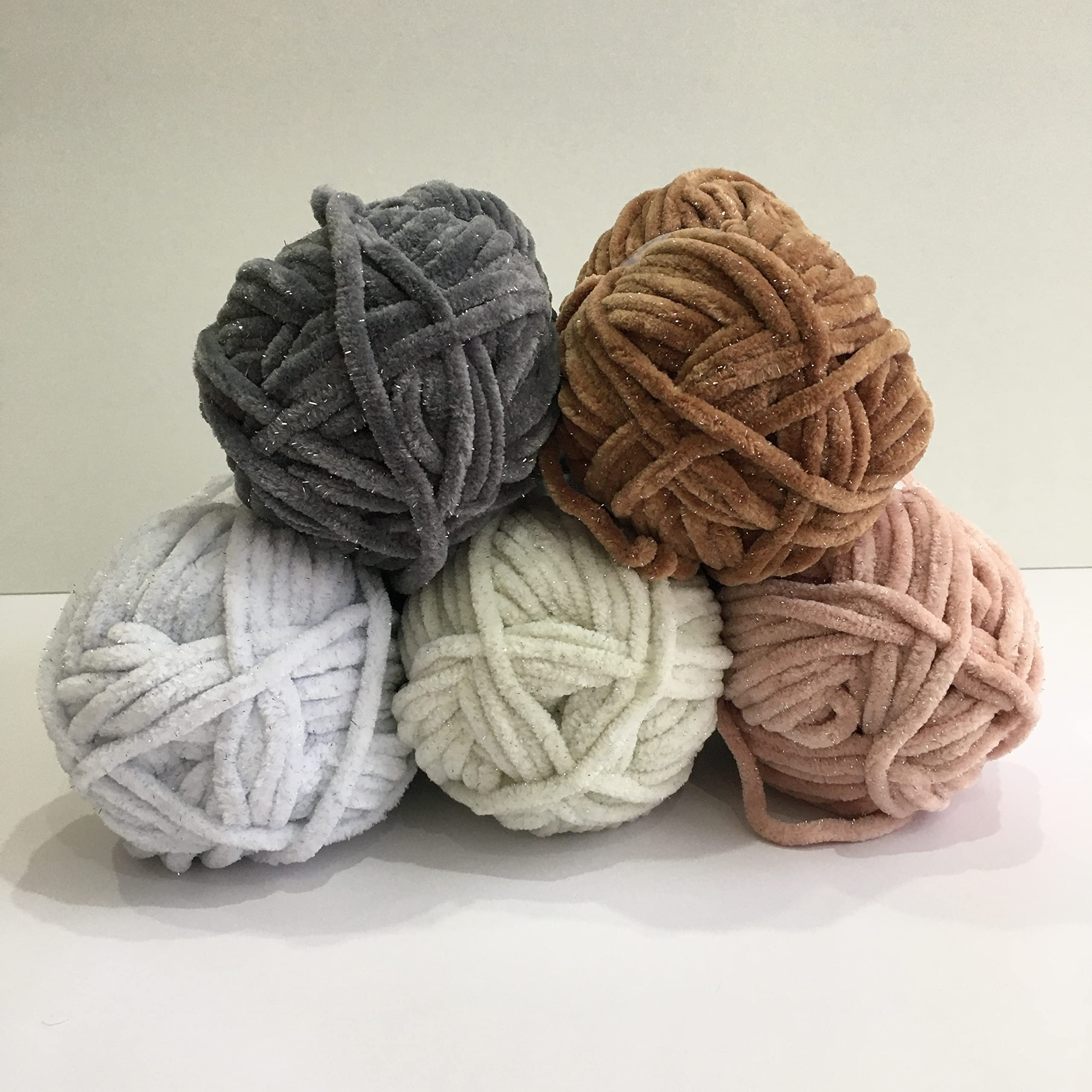 Troyarn Velvet Star, Silvery Glitter Chenille Baby Blanket Yarn Amigurumi Yarn for Crocheting and Knitting Super Bulky 100 gr (120 yds) Length: 110 m (10408 - Red, 1 Skein)