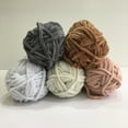 thumbnail image 5 of Troyarn Velvet Star, Silvery Glitter Chenille Baby Blanket Yarn Amigurumi Yarn for Crocheting and Knitting Super Bulky 100 gr (120 yds) Length: 110 m (10430 - Smoke, 1 Skein), 5 of 9