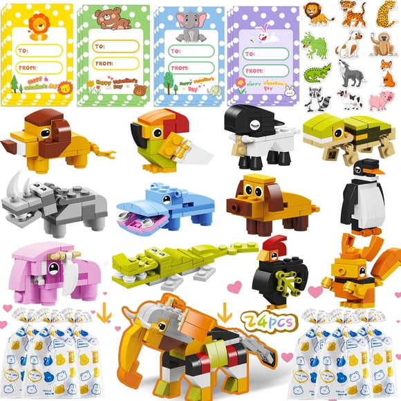 Regalos para el día de San Valentín, cualquier regalo, bloques de construcción de animales para niños