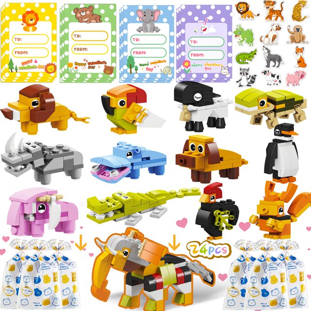 Regalos para el día de San Valentín, cualquier regalo, bloques de construcción de animales para niños