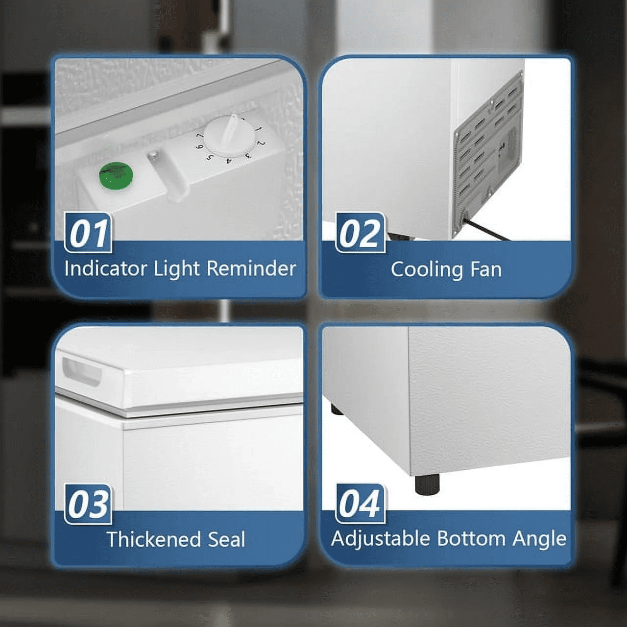 Auseo 2.5 cu ft Chest Freezer Free Standing Top open Door Deep Compact Freezer with 7 Gear Adjustable Temperature, Suitable for Home/RV/Kitchen/Office-White