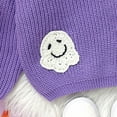 thumbnail image 6 of UngA Toddler Halloween Baby Boy Girl Halloween Sweater Pumpkin Warm Pullover Sweatshirt Knitwear Knitted Spring Fall Clothes Purple,12-18 Months, 6 of 6