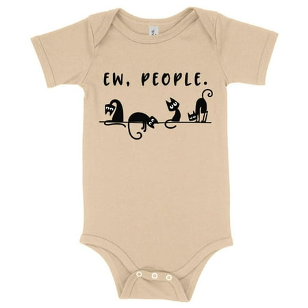 

Baby Ew People Black Cat Cool Looking Onesie - Funny Baby Onesie
