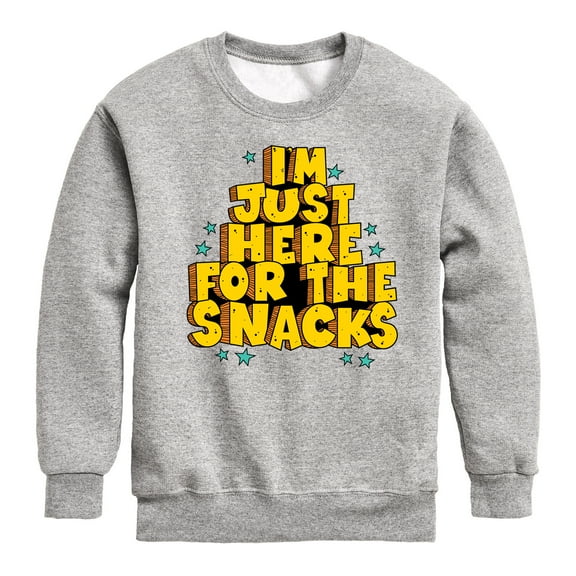 Instant Message - I'm Just Here For The Snacks - Toddler & Youth Crewneck Fleece Sweatshirt