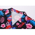 thumbnail image 4 of Camisa SANGTREE Hawaiian de manga corta con botones para mujer, color negro S, 4 of 7