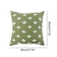 thumbnail image 2 of Hgallory Leaf Grass Pattern Cotton Throw Pillows for Bed Sofa Couch, Velvet Decorative Throw Pillows Household Square Cushion for Indoor Outdoor, Modern Style Home Decor, 18"x18", 1PC, Green, 2 of 6