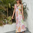 thumbnail image 3 of Pastel Paisley Floral White Background Pattern Sleeveless Dress Woman Fashion Long Dresses Women's Summer Suit Dress 2025, 3 of 7
