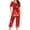 Red, variant on Nfurl Womens Christmas Holiday Pajamas Sets Comfy Snowflake Print Short Sleeve Tops and Capri Pants Petite Lounge Set Winter Xmas Sleepwear Red L