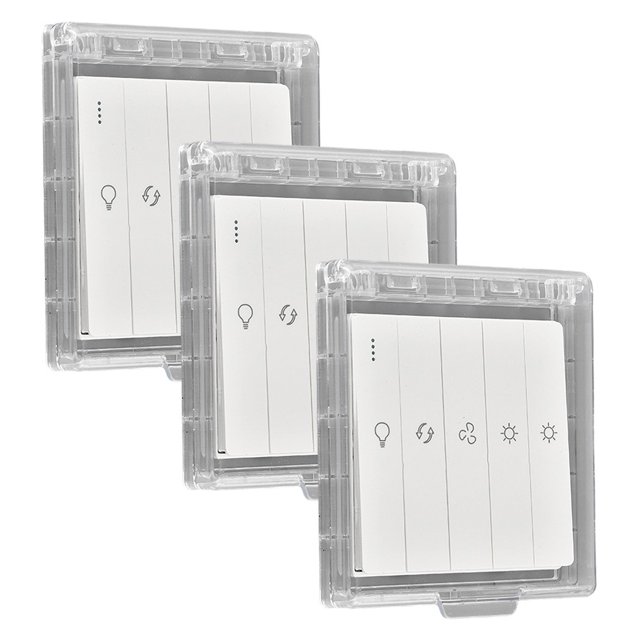 3 piezas de cubierta protectora de interruptor autoadhesivo tipo plástico Protección enfufe pared 86