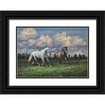 thumbnail image 1 of Adamov, Alexey 32x24 Black Ornate Wood Framed with Double Matting Museum Art Print Titled - Horses after the Rain, 1 of 4