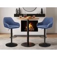 thumbnail image 2 of Yaheetech Height Adjustable Upholstered Bar Stools with Backrest for kitchen, Set of 2, Blue, 2 of 11