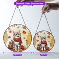 thumbnail image 5 of Welcome Fall Manx Enjoys School Time Autumn Fall Leaves Stained Glass Suncatcher Cat Lover Kitten Owner Gifts Window Hanging Sign Decor - 02013, 5 of 5