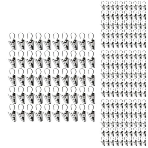 400 PCS Stainless Steel Curtain Clips with Hook for Curtain Photos Home Decoration Outdoor Party Wire Holder