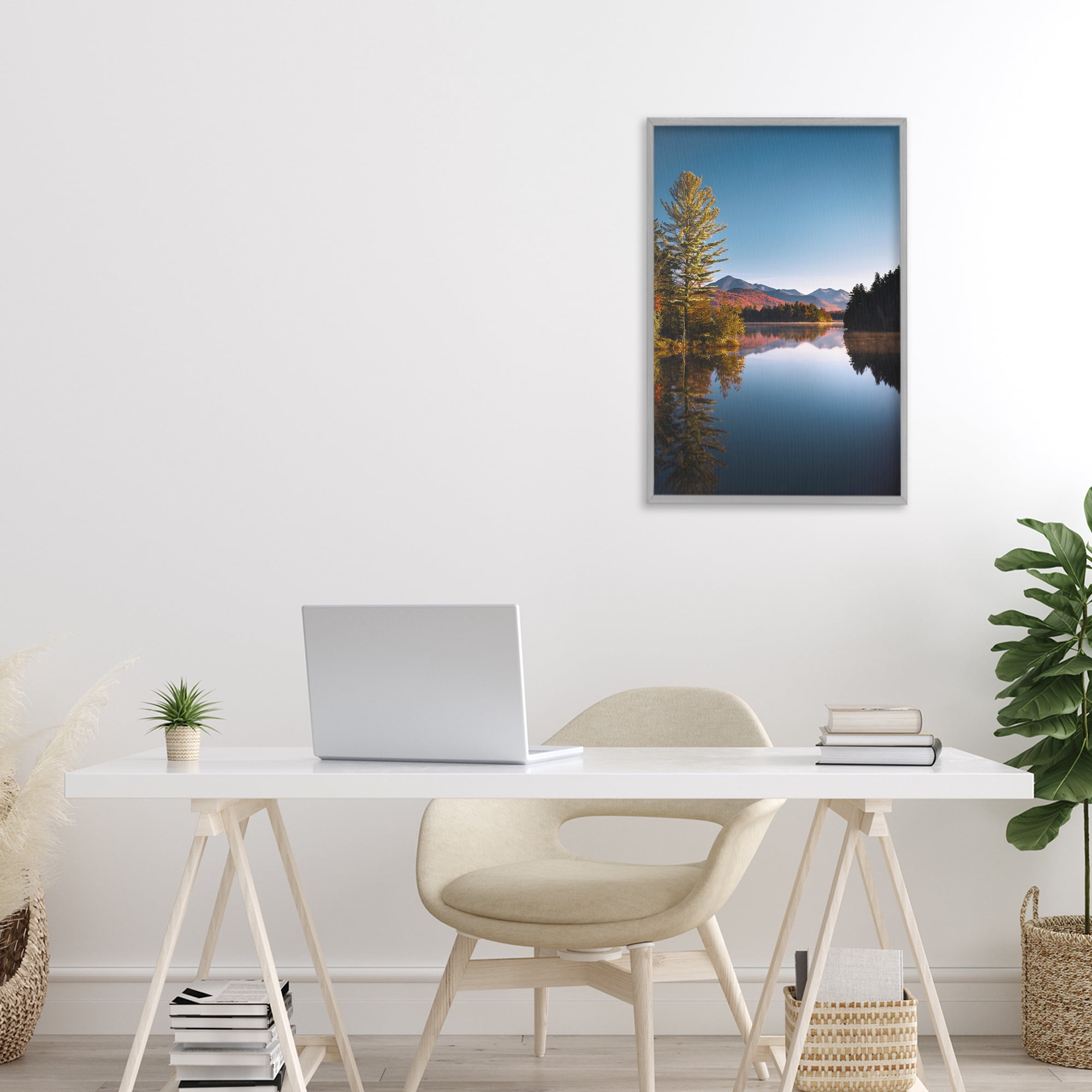 Stupell Industries Autumn Morning Wilderness Gray Framed Giclee Art, design by Jonathan Zaharek