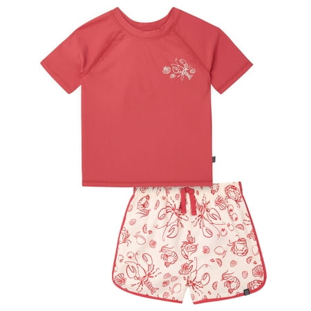 Modern Moments by Gerber Baby and Toddler Boy Short Sleeve Rashguard and Short Set, 2-Piece, Sizes 0/3M-5T