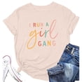 thumbnail image 1 of LUOGENLI T-shirts pour Femmes Mode Décontractée Imprimé Col Rond Manches Courtes t-Shirt Haut 2 T-shirts Graphiques Fête de la Saint-Patrick Beige TTG, 1 of 2