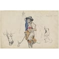 thumbnail image 3 of Friedrich von Nerly 18x13 Black Modern Framed Museum Art Print Titled - Campagniolo Romano (C. 1833), 3 of 5