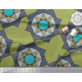 thumbnail image 3 of Soimoi Green Cotton Poplin Fabric Geometrical Star Geometric Print Fabric by the Yard 56 Inch Wide, 3 of 3